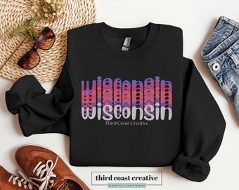 Wisconsin Pride Sweatshirt | Midwest Souvenir Crewneck | Badger State Gift | Unisex Cozy Pullover