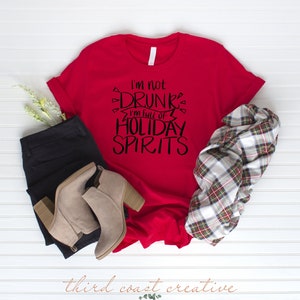Funny Christmas T-Shirt: Holiday Spirits Graphic Tee