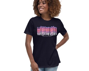 Camiseta Wisconsin para mujer: corte holgado, algodón suave