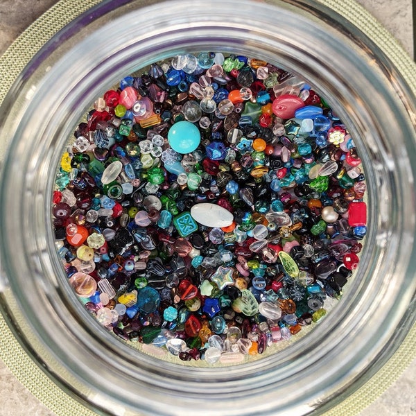 Czech glass beads- BIG half pound lots!- beautiful mix from my personal stash- Destash Beads in bulk- All kinds of shapes, colors, sizes!