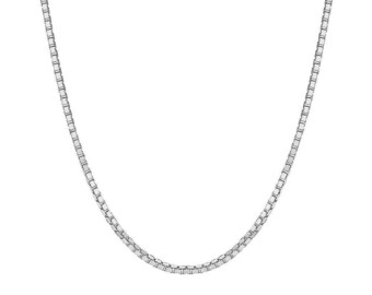 Sterling Silver Long Box Chain with Lobster Claw Clasp Closure (30 Inches)