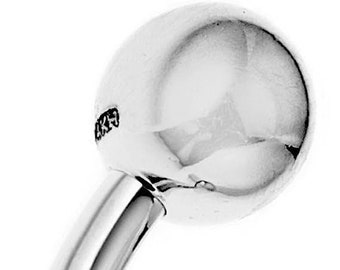 14k Solid White Gold Belly Button Barbell Navel Ring