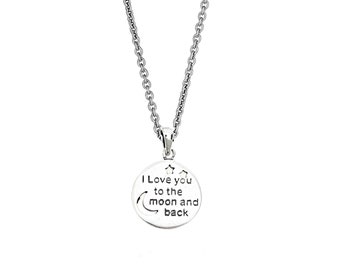 4 x Tibetan Silver /'I Love You to The Moon /& Back/' Charm Pendant Beading Making