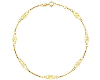 14K Solid Gold Classic Infinity Design Endless love Bracelet