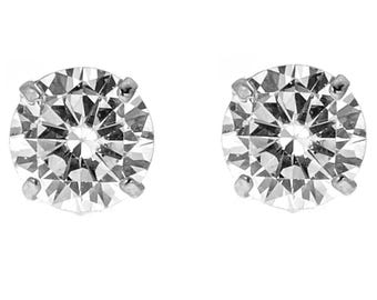 10k Weißgold Echte Natürliche Diamant Ohrstecker Solitär Ohrringe 1/6 Karat