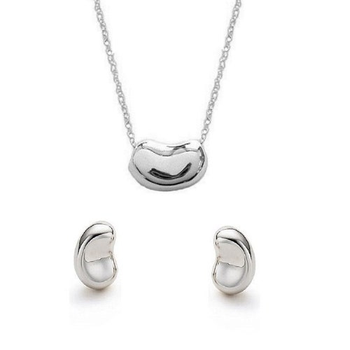 Sterling Silver Bean Charm Necklace Little Bean Necklace Etsy