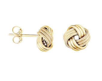 14k Solid Gold Love Knot Loveknot Stud Earrings 10 Mm (Yellow, White and Rose Gold) / Gift for mom / Gift for her