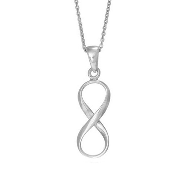 Sterling Silver Dangle Infinity Charm Pendant Necklace  Endless love/Heart