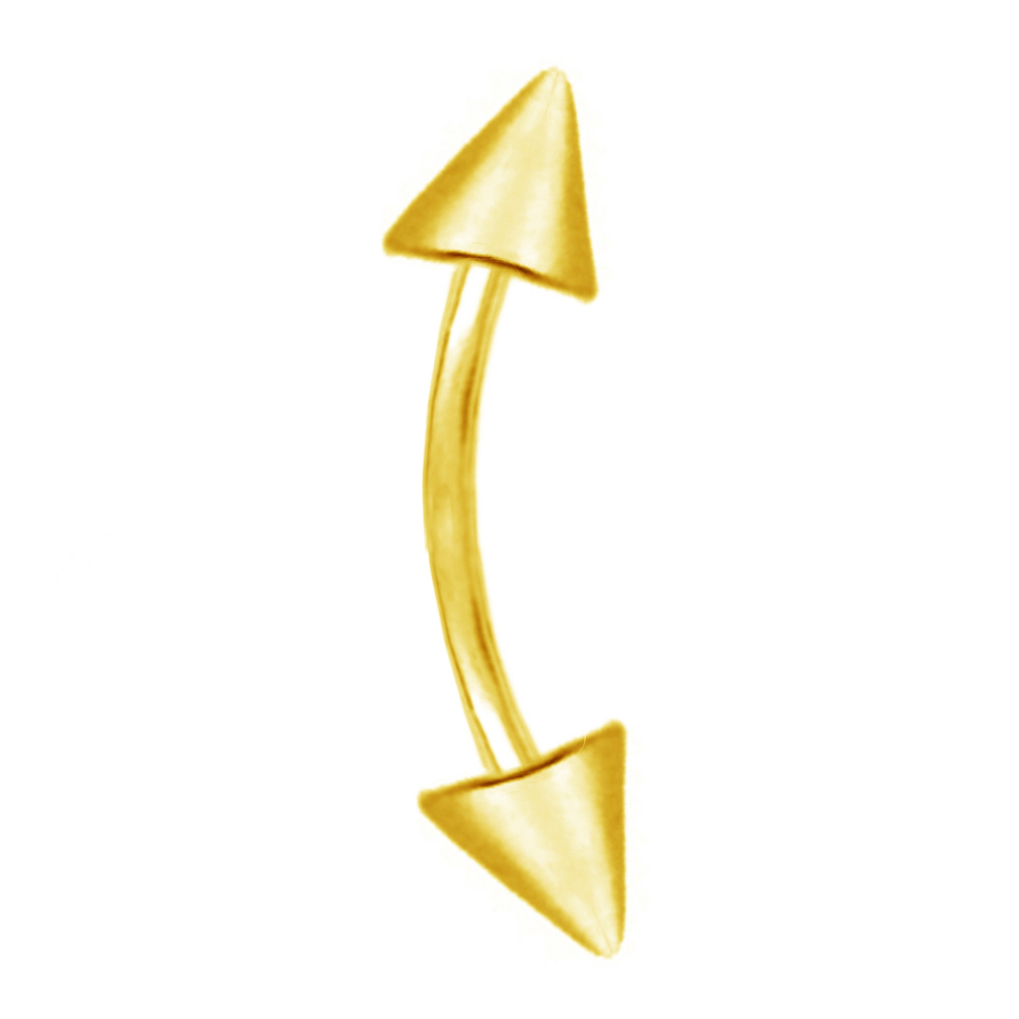 10k Solid Gold Cone Eyebrow Ring Conical Eyebrow Piercing