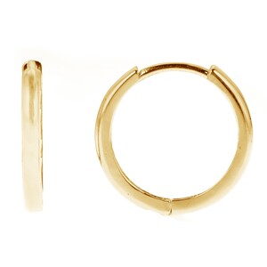 14k Solid Gold Huggies Earrings Hoops  (Yellow, White, or Pink) / Gold Huggie / Gold Huggy / Snap Earrings / Mini Hoops / Small