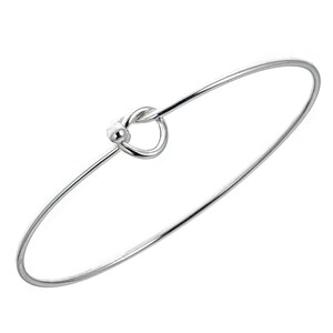 Sterling Silver Love Knot Bracelt, Love Knot Jewelry, Adjustable Bangle, Tie The Knot Bracelet , Knot Designer Inspired Bangle Bracelet