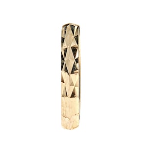 Herren Unisex 14k Echtgold Quadrat Röhrendiamantschliff Huggie Hoops Einzelohrring 12 mm