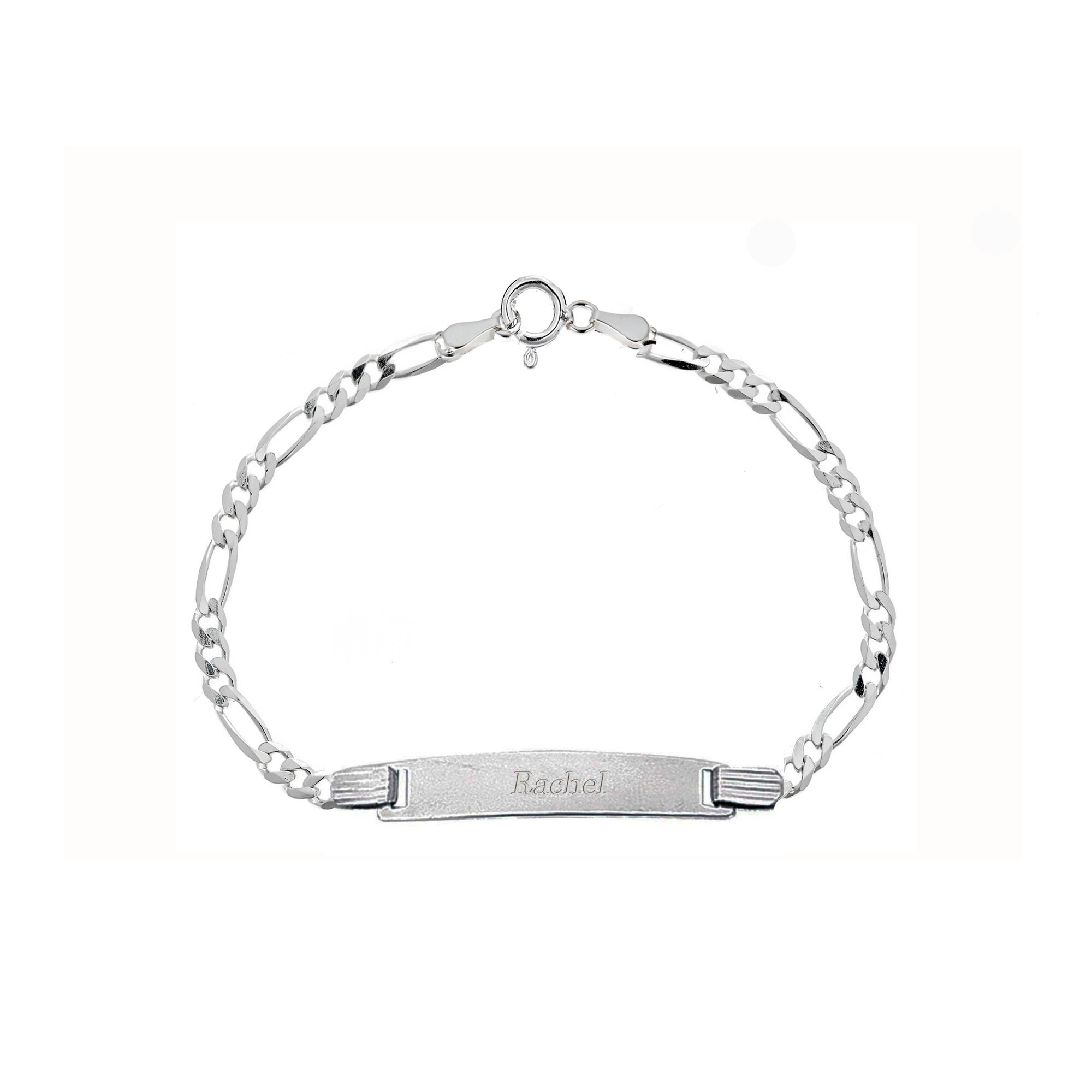 アクセサリー OLD JOE-EXCLUSIVE ID BRACELET SILVER925 Sterling Silver Figaro Child or Baby Id Bracelet 6inches - Etsy