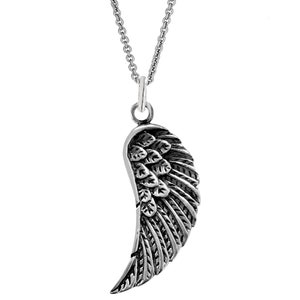 Sterling Silver Angel Wing Charm Necklace 18 Inches