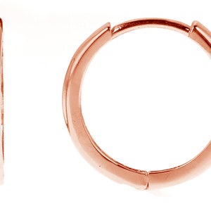 14k Solid Gold Huggies Earrings Hoops 2mm x 13mm (Yellow, White, or Pink) / Gold Huggie / Gold Huggy / Gold Earrings / Mini Hoops / Small