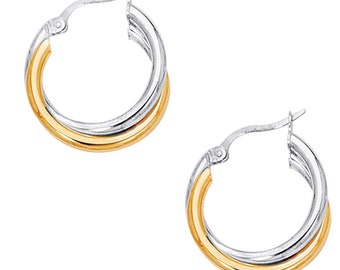 Two-Tone Gold & Silver Plated Bold Statement Earrings