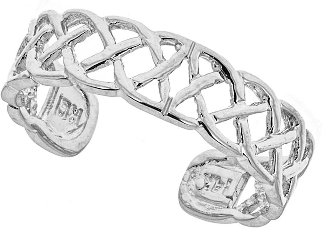 14k Solid White Gold Toe Ring Body Art Adjustable Etsy