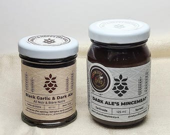 Tartinades à la bière brune | Ail noir ou Mincemeat | Gourmandises artisanales | Saveurs audacieuses et complexes | Fromages et charcuteries