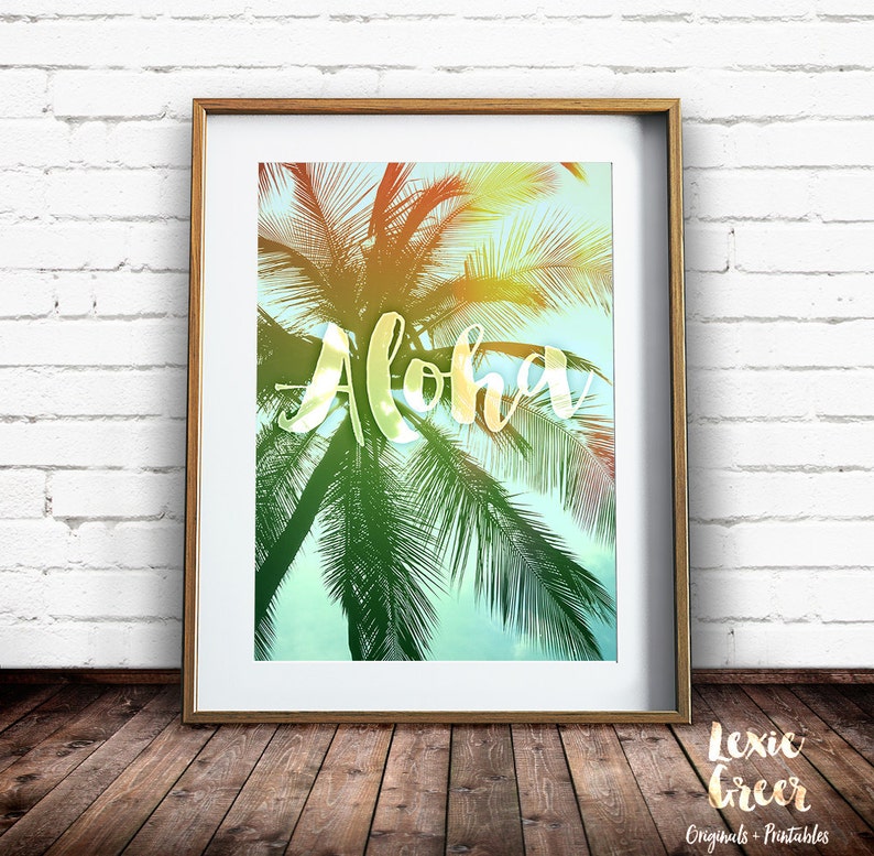 Tropical Art Print, Palm Tree Print, Aloha, Palm Trees Photo, Tropical Decor, Printable Art, Palm Trees Wall Art image 1