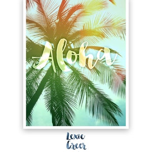 Tropical Art Print, Palm Tree Print, Aloha, Palm Trees Photo, Tropical Decor, Printable Art, Palm Trees Wall Art image 2