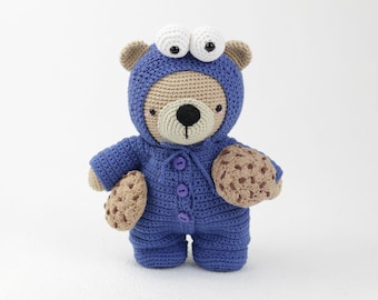 Cookie-Eating Monster Outfit Crochet Pattern - Dress-Up Amigurumi Costume PDF