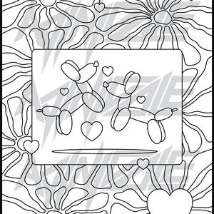 Dog Balloons Coloring Page