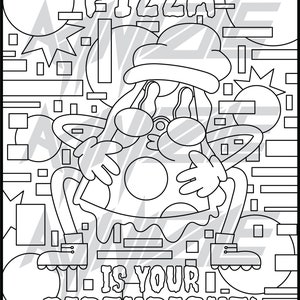 Pizza is your Birthright Coloring Page