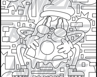 La pizza es tu derecho de nacimiento Página para colorear