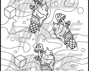 Helado Página Para Colorear