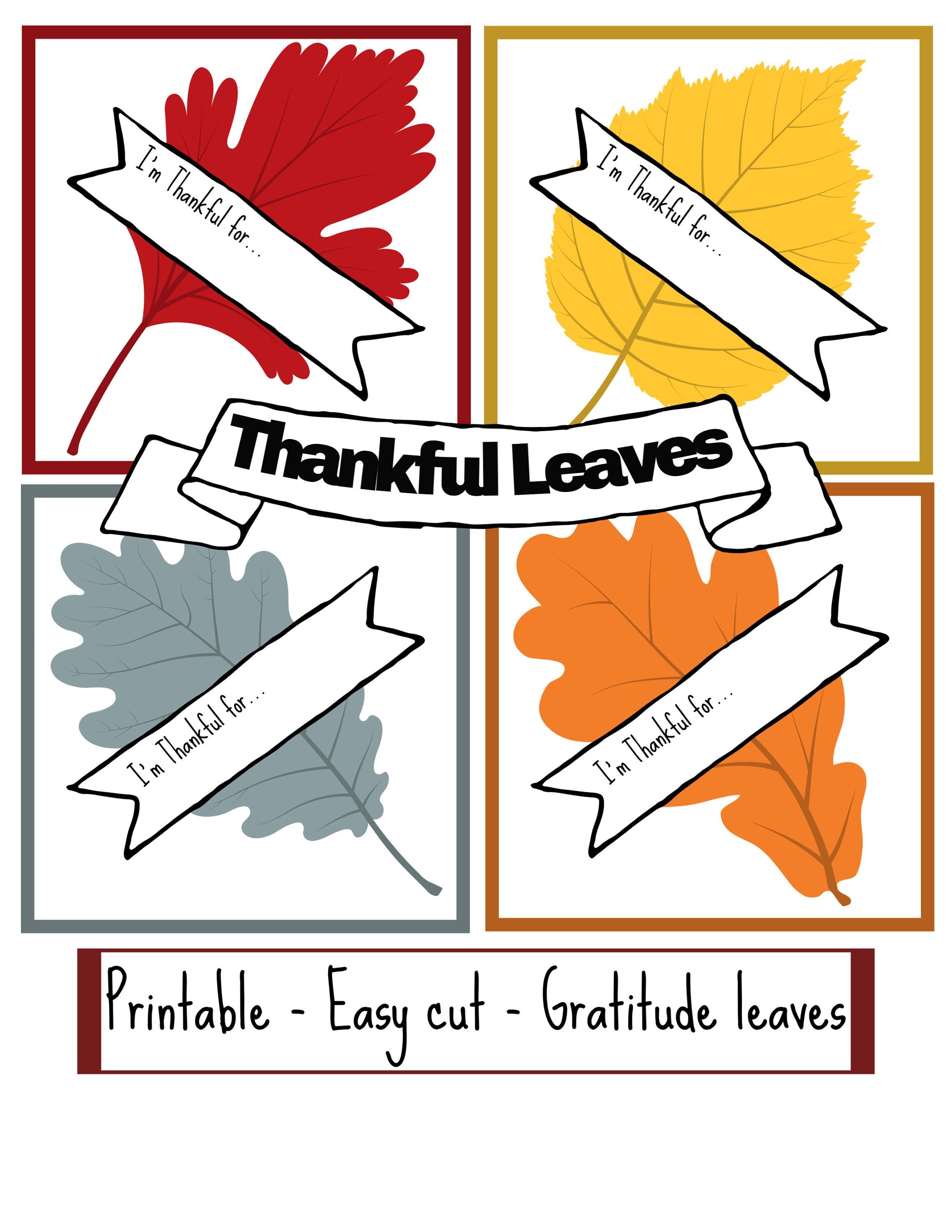 Thanksgiving Leaves Gratitude Leaves Printable Thankful Leaves