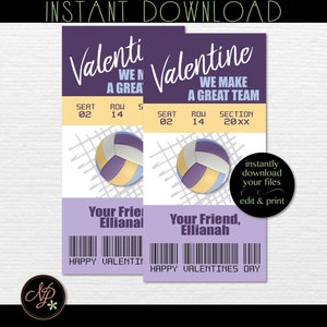 Kinder Valentinstag Karten, druckbare Volleybal Valentinstag Tickets, Kinder Volleybal Valentinstag Karten, Valentinstag Karten, pdf Sofort-Download