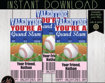 Baseball Valentines Etsy