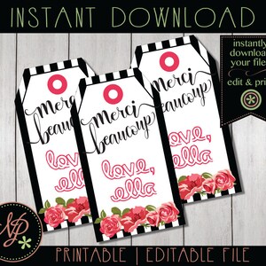 Paris Theme Birthday Favor Tags, Printable Paris Birthday Party Favor Tags, Paris Tags, Paris Theme Party, Instant Download Printable pdf