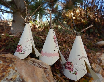 Tribal Boho Baby Shower Tepee Decoration, Tribal Shower Tepee Centerpiece, Tepee Centerpiece, Boho Baby Shower, Instant Download File