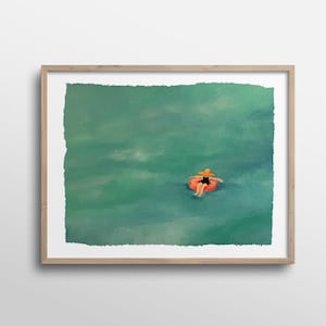 Floating in the Ocean Acrylic Painting Art Print