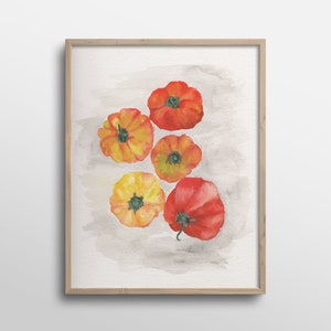 Heirloom Tomato Still Life Kitchen Watercolor Art Print