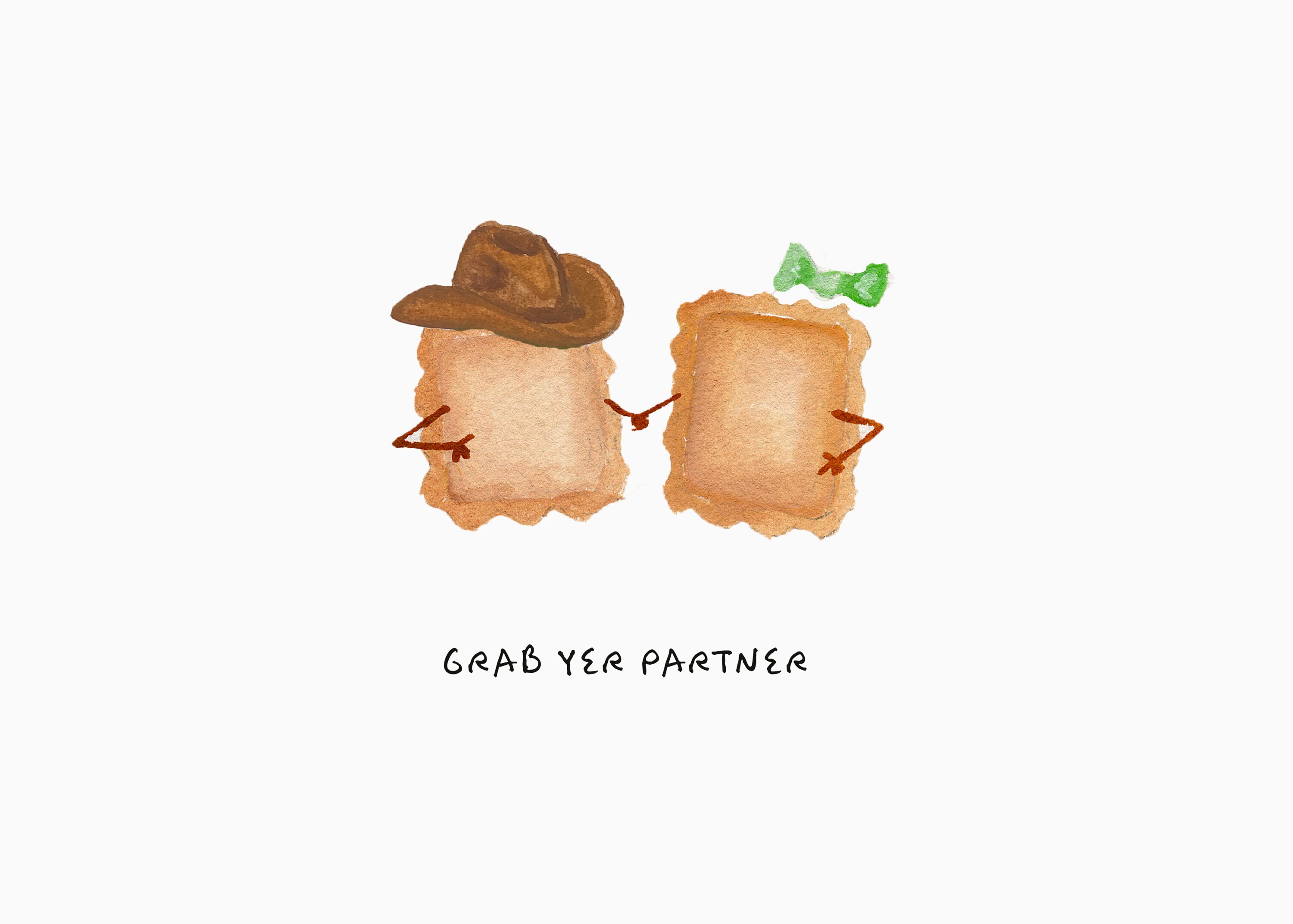 Dancing Racoili Whimsical Dancing Ravioli Pasta Square Dancing Grab Your Partner ...