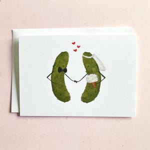 Whimsical Pickles Getting Married Wedding Love Engagement Blank Greeting Card bild 1