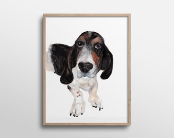 Lloyd the Basset Hound Watercolor Art Print