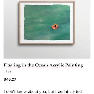 Floating in the Ocean Acrylic Painting Art Print image 3