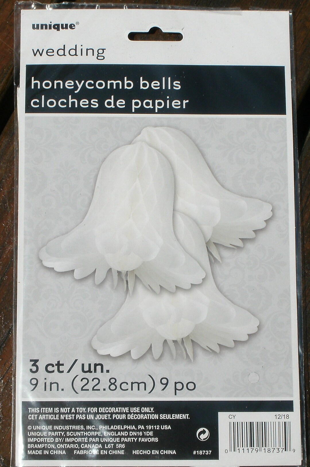 Victoria Lynn Darice 2-Pack Honeycomb Bridal White Paper Bells – 9, 11, 15 Inch Set