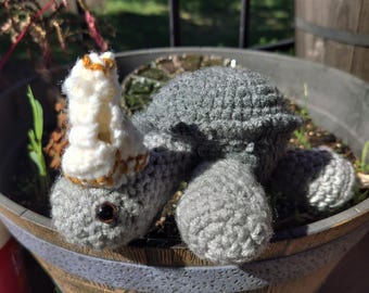 Pope Turtle Handcrafted Crochet Plushie