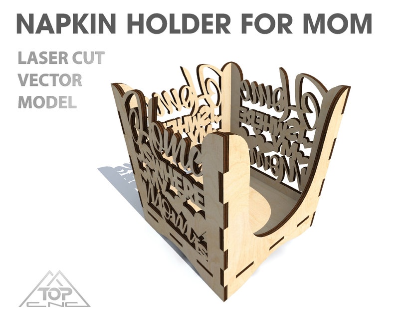 Napkin holder vector file. Template for laser cutting napkin Etsy