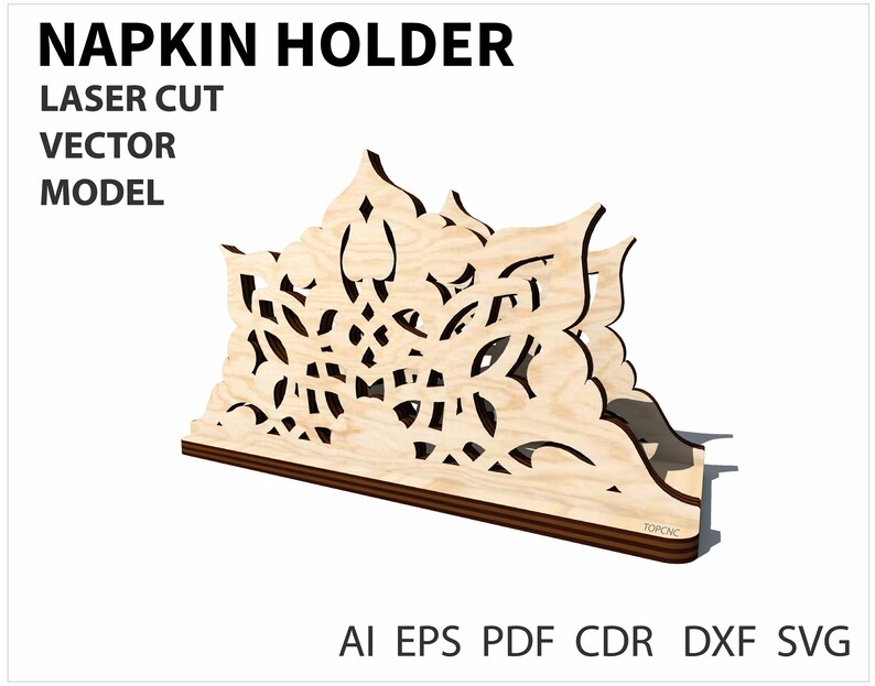 Napkin Holder Vector. Napkin holders drawing laser cut vector Etsy