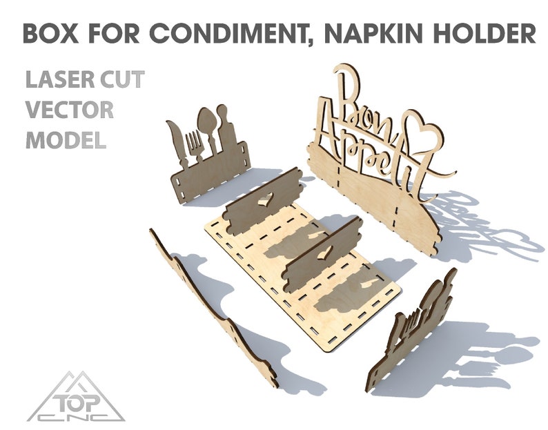 Napkin Holder Vector File. Template for Laser Cutting Napkin Etsy