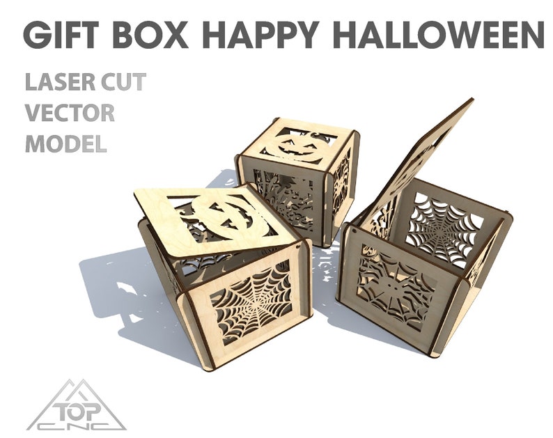 Download Wooden box Halloween. Laser cut vector model. Instant | Etsy