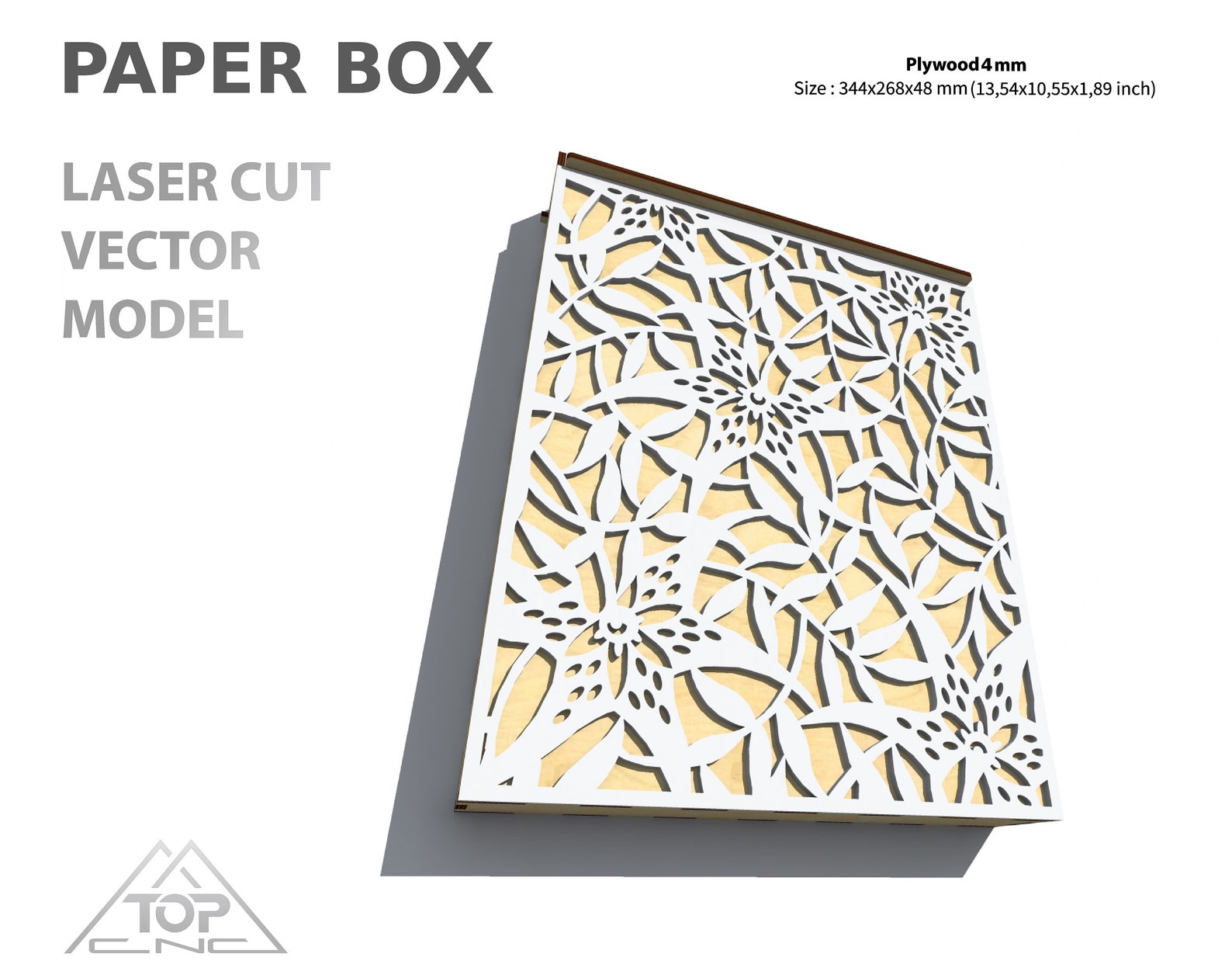 Laser cut paper box. Box design file for laser cut or cnc. Etsy