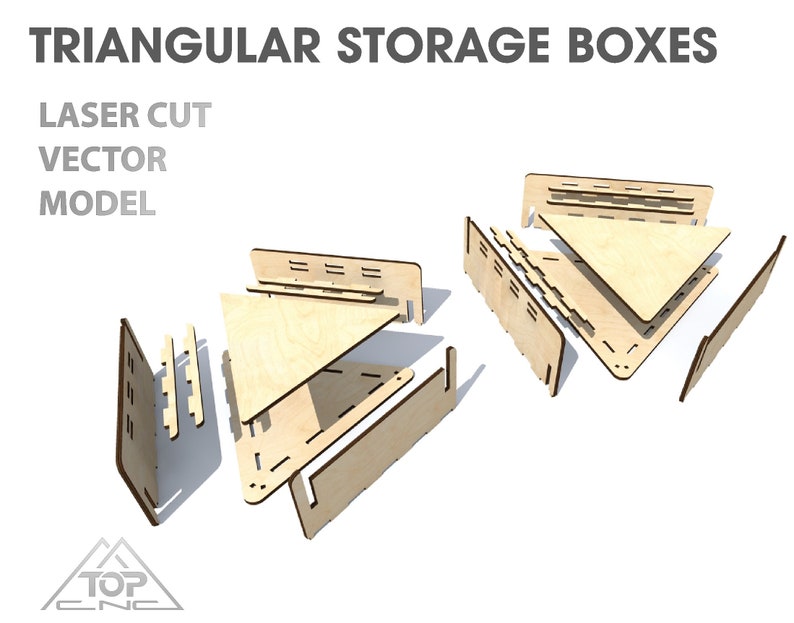 Laser cut storage box template. Plywood storage box template. Etsy