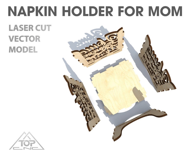 Napkin holder vector file. Template for laser cutting napkin Etsy