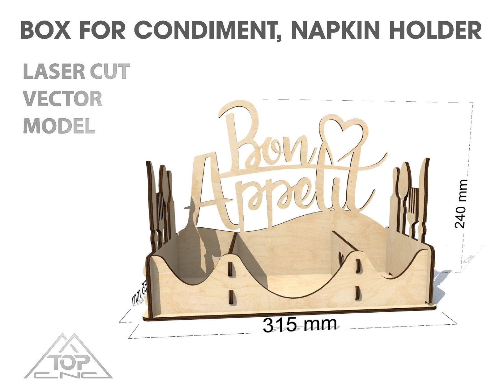 Napkin Holder Vector File. Template for Laser Cutting Napkin Etsy